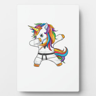 Plaque Photo Licorne de Dabbing Karaté Taekwondo Enfants Filles