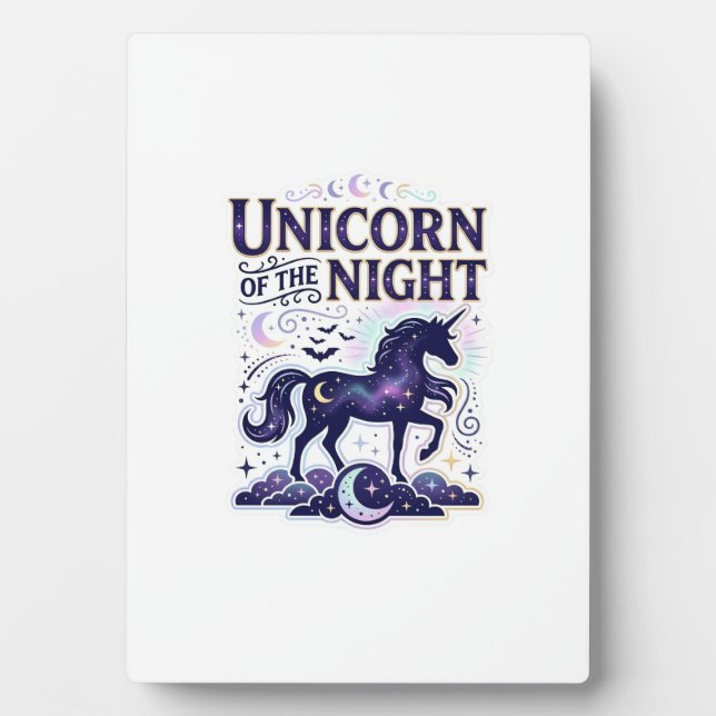 Plaque Photo Licorne de la conception graphique de nuit Zazzle  (Devant)