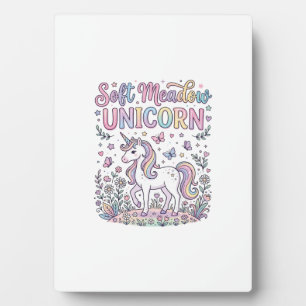 Plaque Photo Licorne Douce Prairie Licorne Adorable Conception