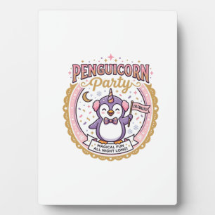 Plaque Photo Licorne Penguicorne Fête POD Prêt Design Zazzle_1