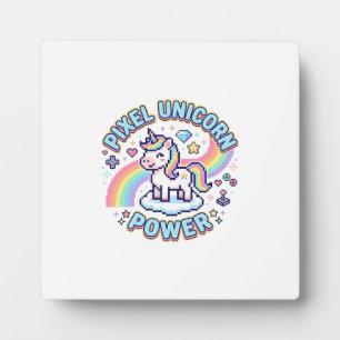 Plaque Photo Licorne Pixel Licorne Puissance Conception Graphiq