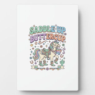 Plaque Photo Licorne Sellez Buttercup Kawaii Typographie Desi