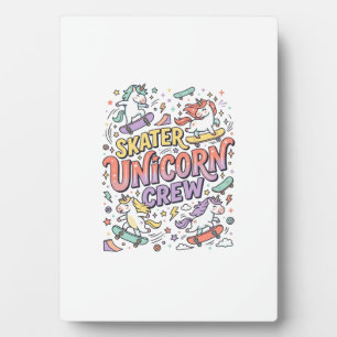 Plaque Photo Licorne Skater Licorne Crew Capriceux Zazzle Desig