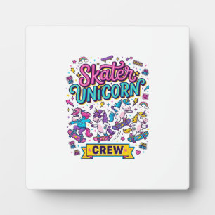 Plaque Photo Licorne Skater Licorne Crew Rétro Style Imprimé su