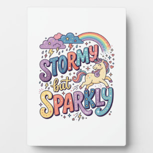 Plaque Photo Licorne Tempête mais Étincelante Fantaisiste Merch