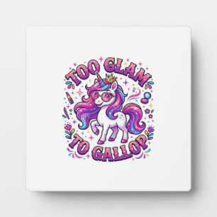 Plaque Photo Licorne Trop Glamour pour Galoper Impression sur D