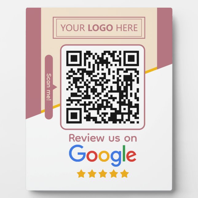 Plaque Photo Lien de code QR de signature d'entreprise Google R (Devant)