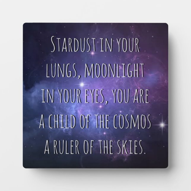 Plaque Photo Light Warrior Cosmos Poem (Devant)