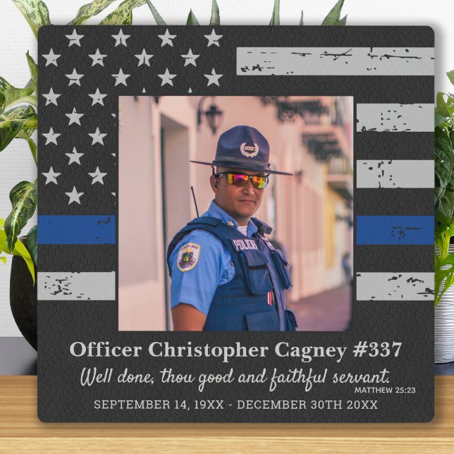 Plaque Photo Ligne bleue mince du Mémorial de police (Créateur téléchargé)