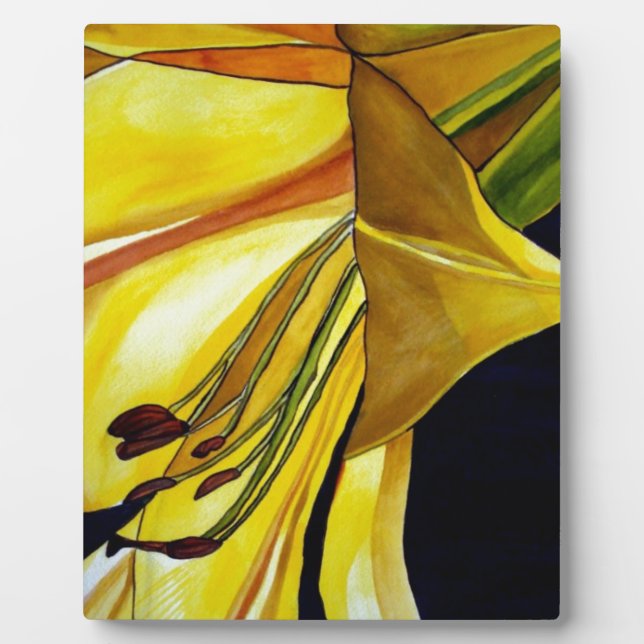 Plaque Photo lily Yellow Golden Splendor peinture originale (Devant)
