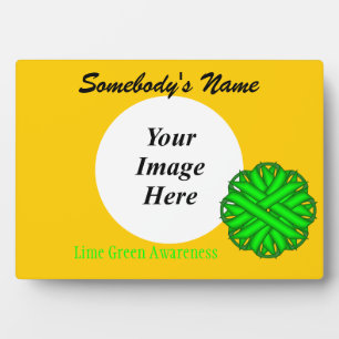 Plaque Photo Lime Green Flower Ribbon Modèle par K Yoncich
