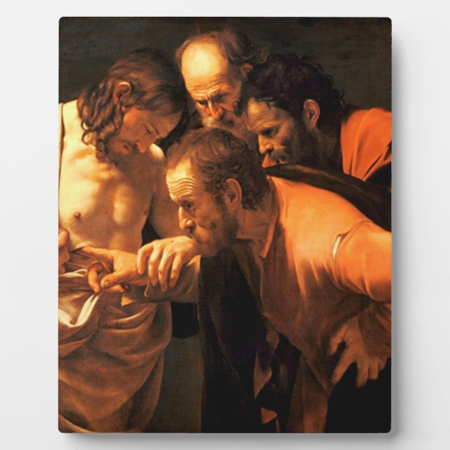 Plaque Photo L'Incrédulité De Saint Thomas Par Caravaggio (Devant)