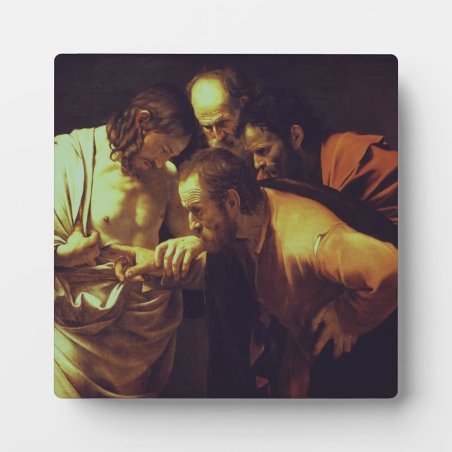 Plaque Photo L'Incrédulité de saint Thomas par Le Caravage (Devant)