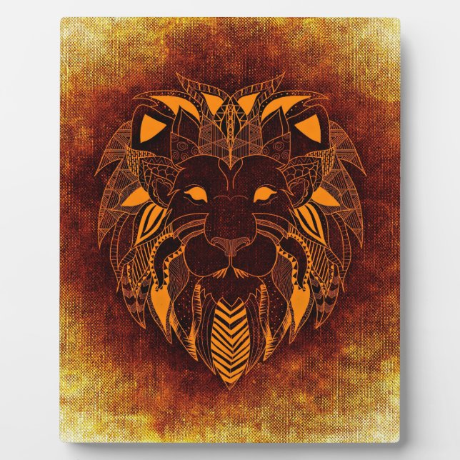 Plaque Photo Lion animal sauvage abstrait (Devant)
