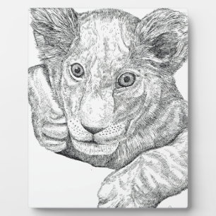 Plaque Photo Lion Cub