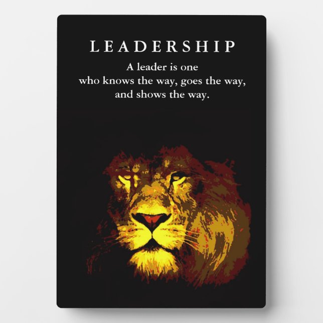 Plaque Photo Lion de leadership motivationnel (Devant)