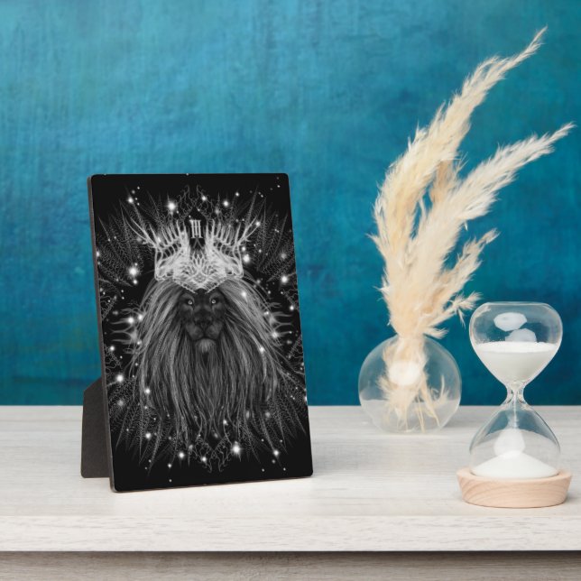 Plaque Photo Lion d'étoile avec monogramme de couronne (Côté)