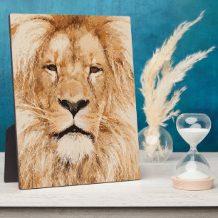 PLAQUE PHOTO LION PORTRAIT