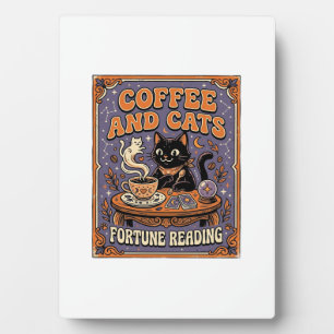 Plaque Photo Lire la Chance du Café et des Chats Feuilles de Th
