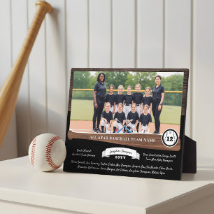 Plaque Photo Liste de l'équipe de baseball avec numéro et nom d