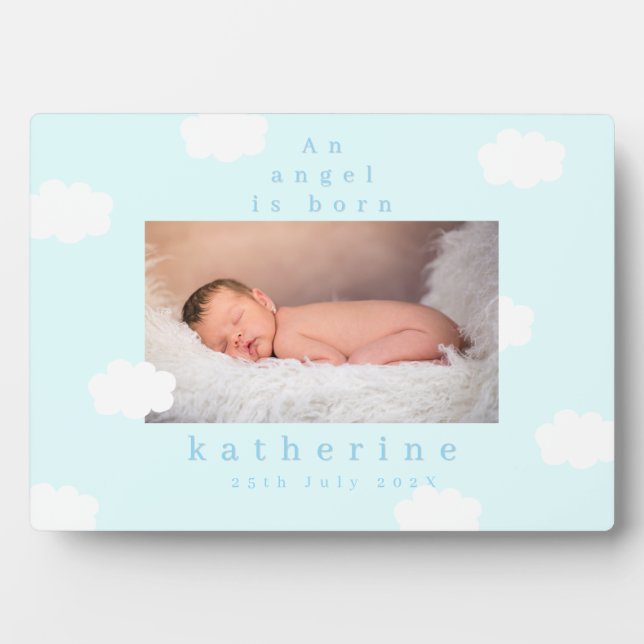 Plaque Photo Little Cloud Pastel Blue (Devant)