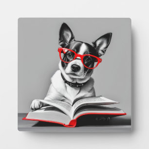 Plaque Photo Livre de lecture de chien