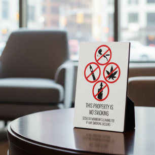 Plaque Photo Location à court terme Entreprise Non Fumeurs Ciga