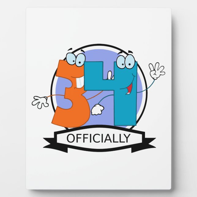 Plaque Photo Logo d'anniversaire officiel 34 (Devant)