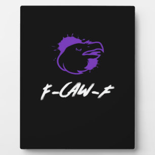 Plaque Photo Logo de corbeau drôle F-Caw-F – Croasse pour attir
