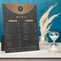 Logo de la cafétéria liste de prix du tableau noir