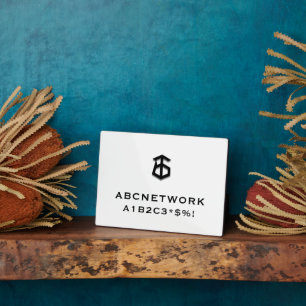 Plaque Photo Logo du mot de passe Wifi minimal