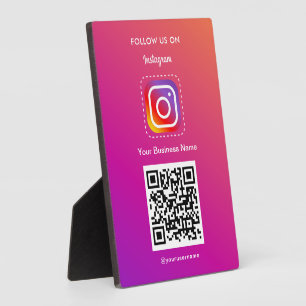 Plaque Photo Logo Instagram Professionnel Suivez-Moi Qr Code