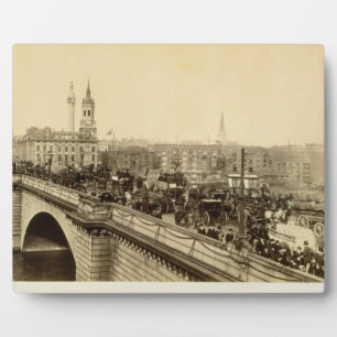 Plaque Photo London Bridge, vers 1880 (photo sépia)