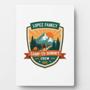 Plaque Photo Lopez Family Camp-To-Summit Crew Vintage Randonnée