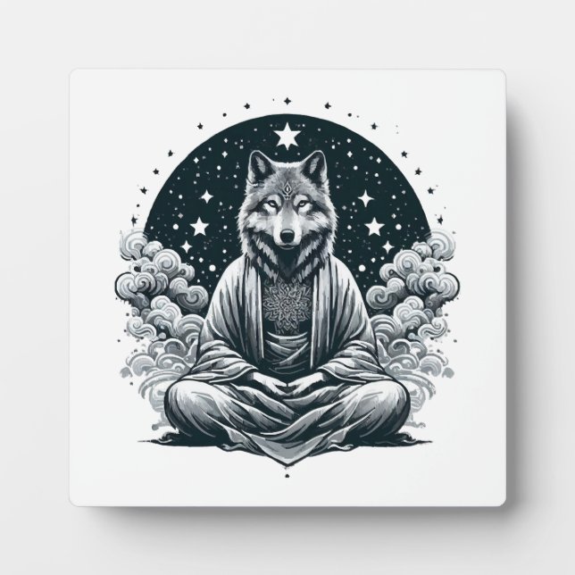 Plaque Photo Loup conscient (Devant)