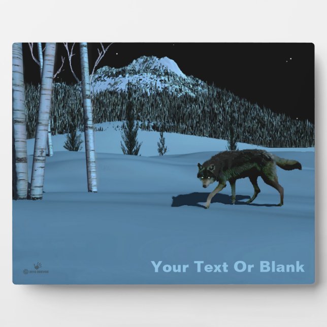 Plaque Photo Loup d'hiver - Tapetum Lucidum (Devant)