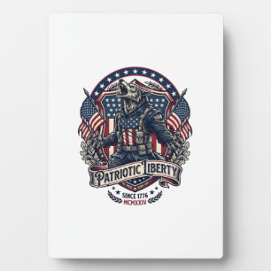Plaque Photo Loup-garou patriotique Patriote Horreur Monstre Pa