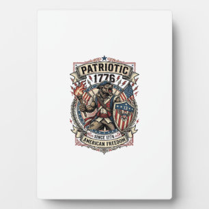 Plaque Photo Loup-garou patriotique Patriote Horreur Monstre Pa