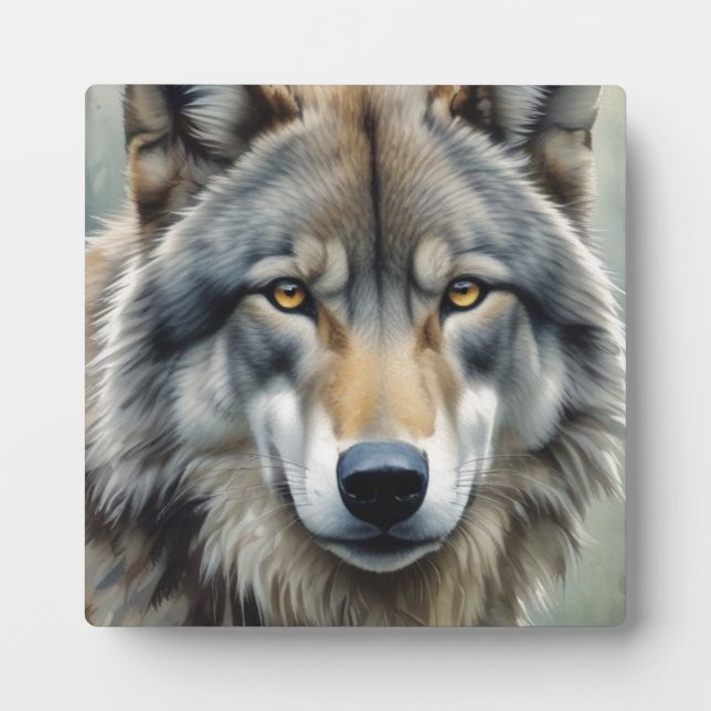 Plaque Photo Loup solitaire Motivation Art Inspirationnel (Devant)