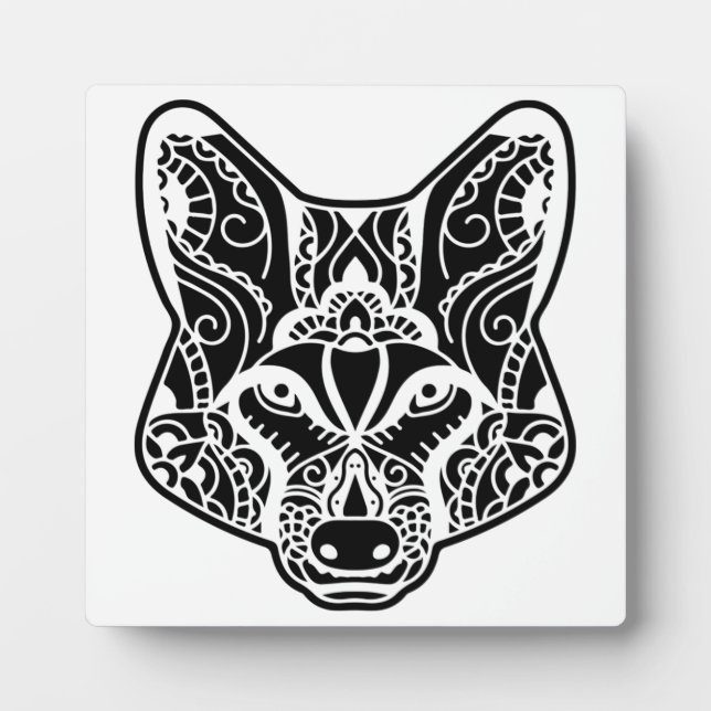 Plaque Photo Loup tribal (Devant)