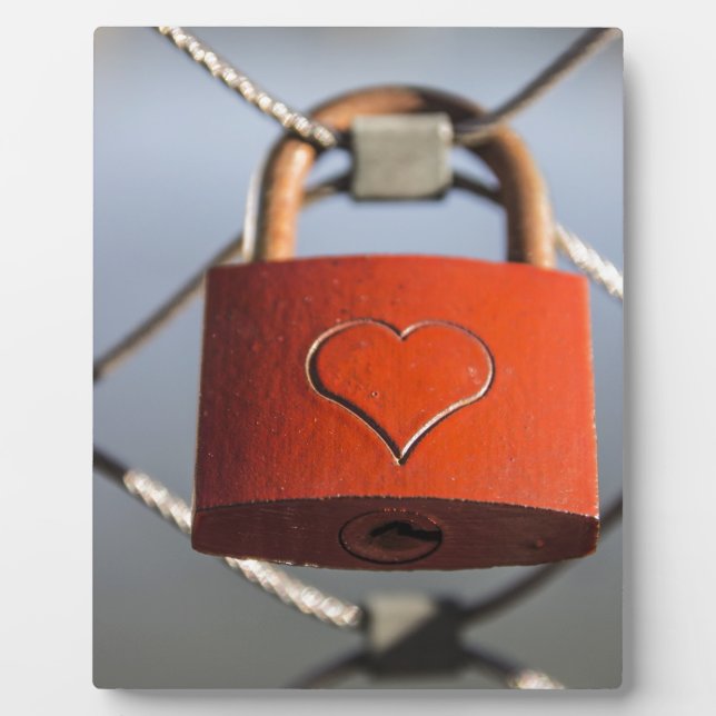 Plaque Photo Love Heart Padlock (Devant)
