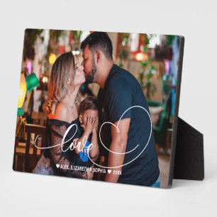 Plaque Photo Love Heart Script Photo de famille