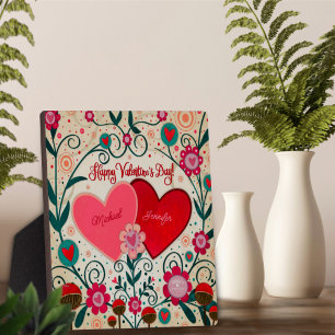 Plaque Photo Love Heart Valentine Noms Customisés