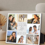 Plaque Photo Love Life With You 7 Photo Collage - Grey<br><div class="desc">Collage photo moderne que vous pouvez personnaliser avec 7 de vos photos préférées. Le modèle est configuré pour vous permettre d'ajouter vos photos, en travaillant dans le sens des aiguilles d'une montre en haut à gauche. Vos photos sont placées contre un arrière - plan gris simple et élégant. Le texte...</div>