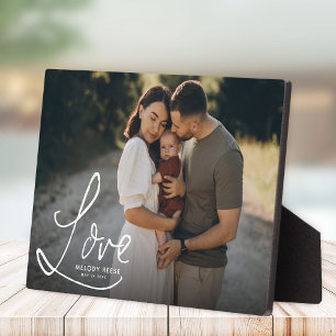 Plaque Photo LOVE Modern Elegant Family Photo Keepsaké