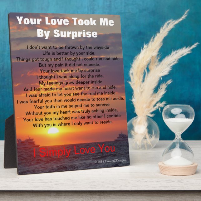Plaque Photo Love Poem Cape May Sunset Ships Passant EASEL (Côté)