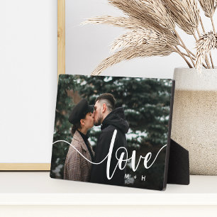 Plaque Photo Love Script superposition Couples Photo personnali