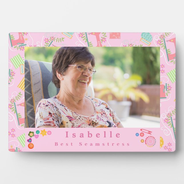 Plaque Photo Love Sewing Machine Photo Pink (Devant)