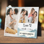 Plaque Photo Love U maman : Mon inspiration pour toujours<br><div class="desc">Cette plaque chaleureuse de Zazzle exprime l'amour et l'appréciation que vous portez à votre mère avec trois photos chères qui reflètent votre lien spécial. Les photos sont arrangées avec goût et en équilibre, avec les mots "Love You" affichés en écriture élégante en dessous des photos. La plaque est faite de...</div>
