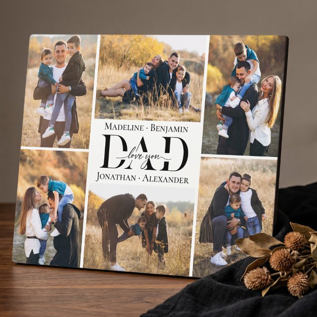 Plaque Photo Love You Always Dad Simple Photo Collage Keepsake (Love You Always Dad Simple Photo Collage Keepsake Plaque)